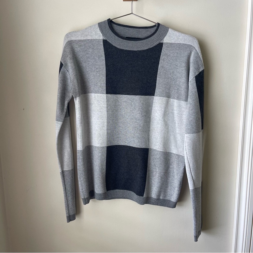 Roolee Gray and Black Block Sweater